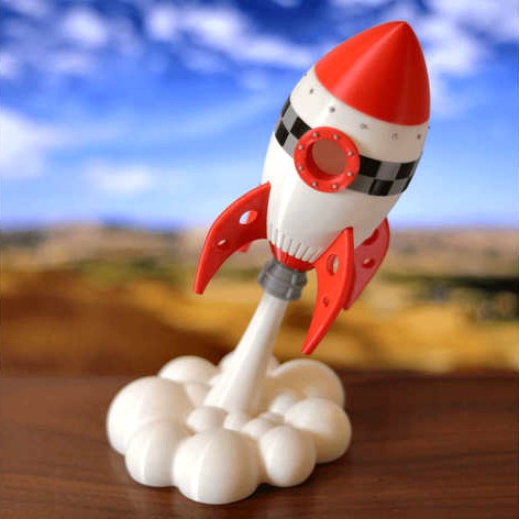 Cartoon Rocket - No painting required! by mfactory