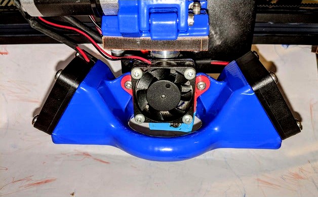 Radial Fan Duct, Part Cooling, Dual 40 mm, for E3D V6 by lukej11