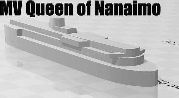 1/1000 Victoria Class Ferry - MV Queen of Nanaimo for 3D Printing by WHOODIS