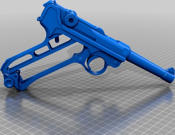 Luger P08 static prop with grips apart by Skrycchio