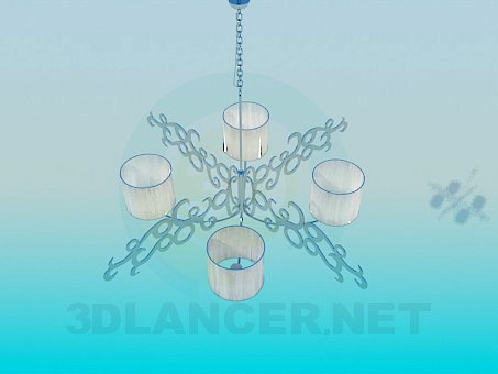 3D Model Chandelier for 4 plafond