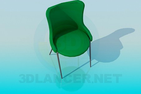 3D Model Stool with a backrest