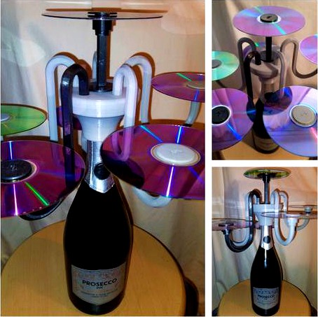 Cupcake Display Stand - made with bottle and CDs by seagull08