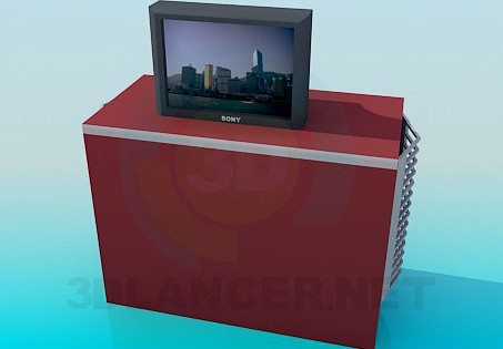 3D Model Bedside table with TV SONY