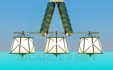 3D Model Chandelier with lampshades