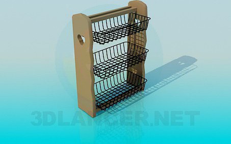 3D Model Kitchen hanging shelf