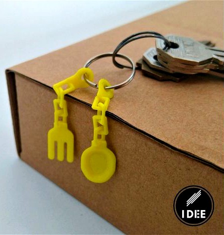 Useless Spoon and Fork Keychain by Idee_Design