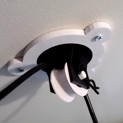 VR Headset Cord Ceiling Mount Swivel Roller (Beefier Design + Dual 608 Bearing) by thaddaeusggg