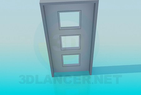3D Model Door with squares