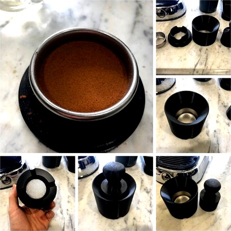 Self leveling tamper, funnel and base for Pre-mil La Pavoni Europiccola (49mm) Espresso Machine by jkim_makes