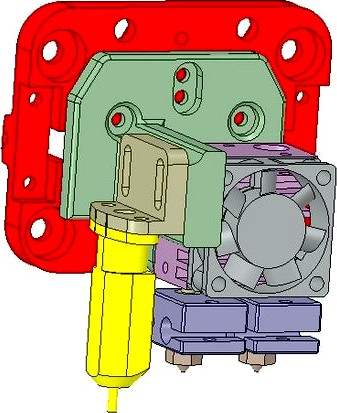 Scalar - BLTouch + E3D Chimera dual extrusion mount by 3DModularSystems