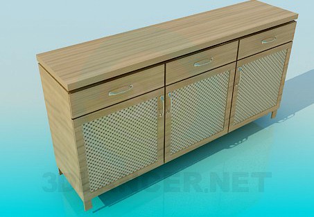 3D Model Three-door Cabinet