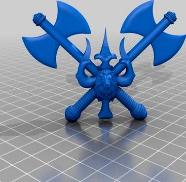 wall deco axes lion neptune II by Syzguru11