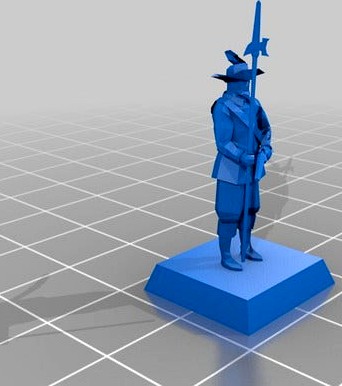 17th century officer, 18mm, low poly by MerCant