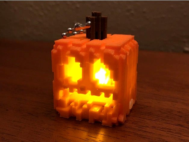 Snap-Together Mini Minecraft Jack-O-Lantern with integrated LED by scottrlindsey