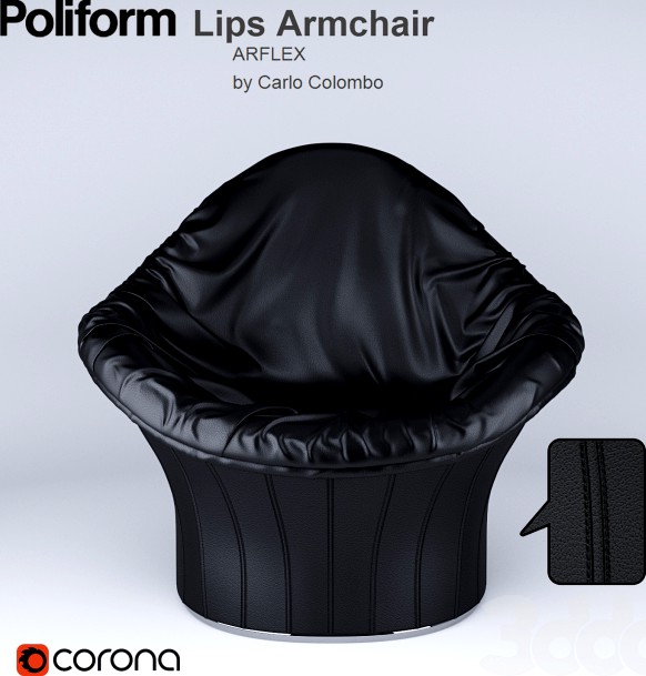 Lips Armchair by Carlo Colombo