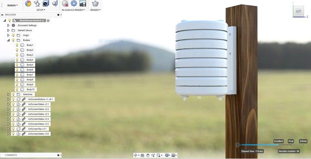 Solar Radiation Shield for the Weather Flow Air by DigitalUrban