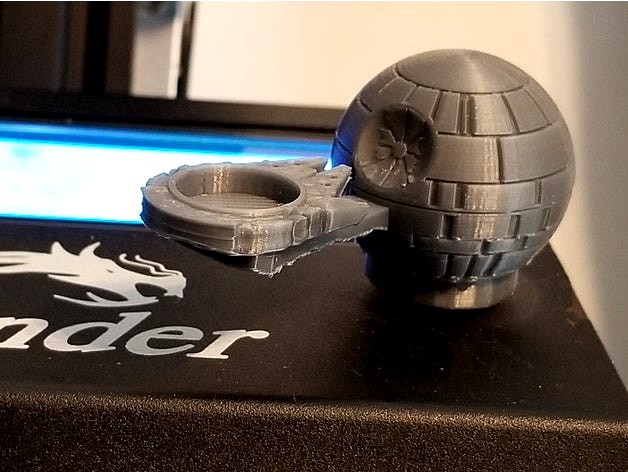 Death Star Falcon rotary knob for 6mm shaft Creality Ender 3/5, CR-10, CR-20 by HauntedWorkshop