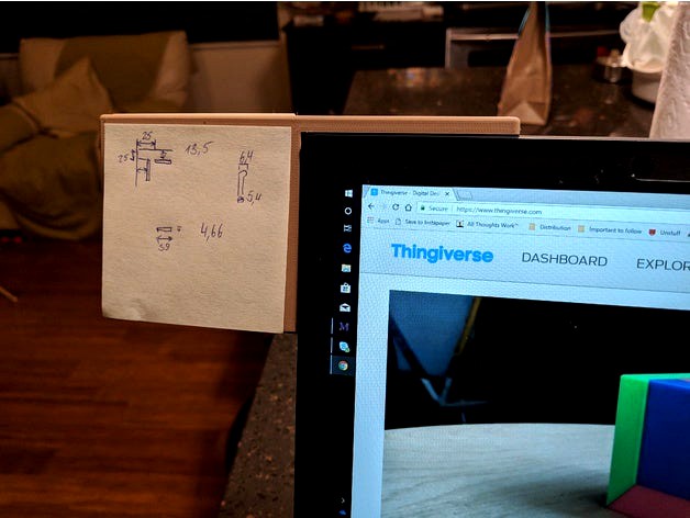 Sticky notes laptop holder (thinkpad anniversary edition 25) by Eugene3D