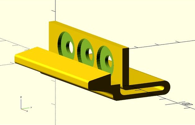 DEC PDP-9 fascia panel to PDP-11 H960 rack adapter clip by 1944GPW