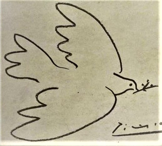 PAblo Picasso's Peace Dove line drawing in extrusion by Kenno
