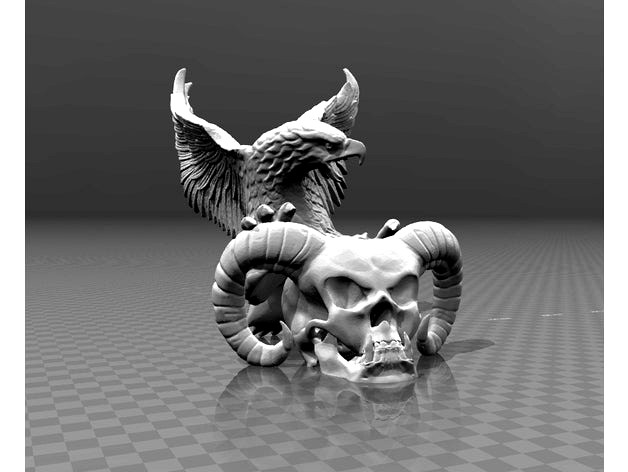 Devil skull & Eagle by FiveNights