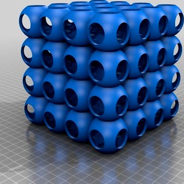 Spherical Lattice Cube No Smoothing by Ball3dPrinting