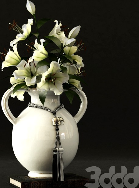 Pottery Barn / Braided Black Elephant VaseTassel