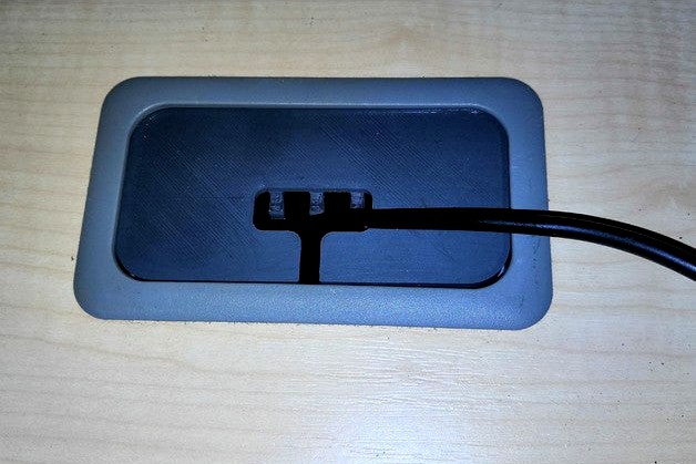 Desk Grommet (UK) Rectangular by TechnoTaff