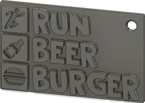 Run Beer Burger keychain by xavden