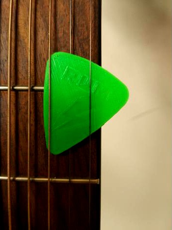 Pick with personal initials and David Bowie´s lightning bolt by raulurcelay