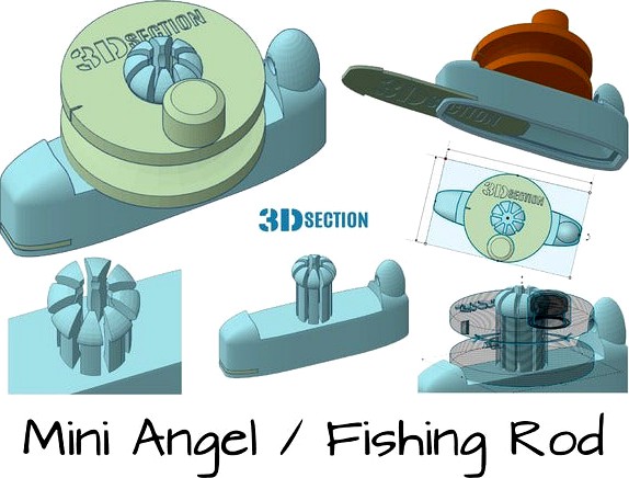 Mini Fishing Rod - with Stash - by 3Dsection