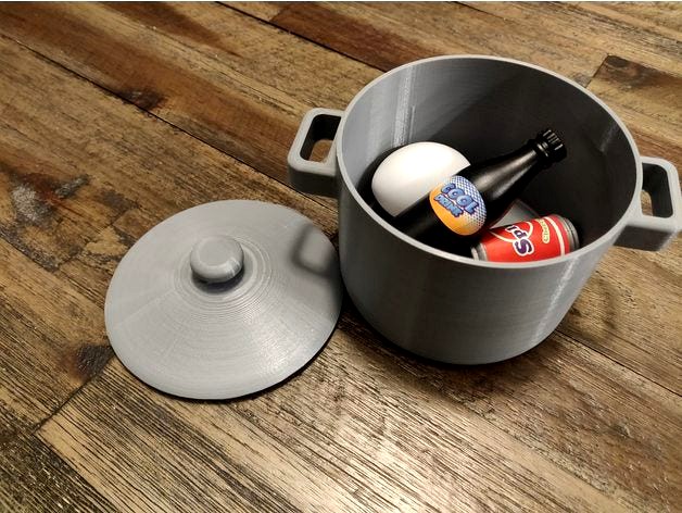 Kitchen Toys: Toy Cooking Pot with Lid by RT3DWorkshop