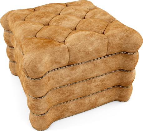 Square Leather Ottoman