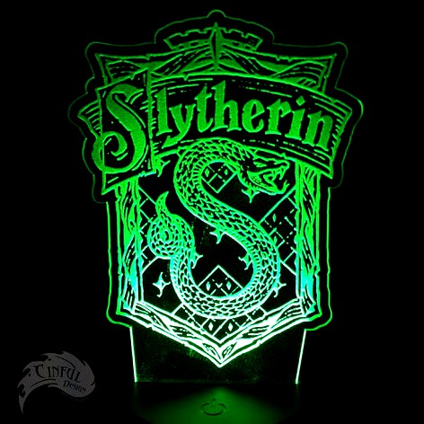 Slytherin House Crest - LED Lamp Plate by CindyHoDesigns