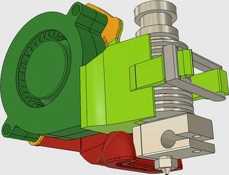 E3D V6 Layer and extruder fan combo using 5015 radial fans by SimonSolar2C