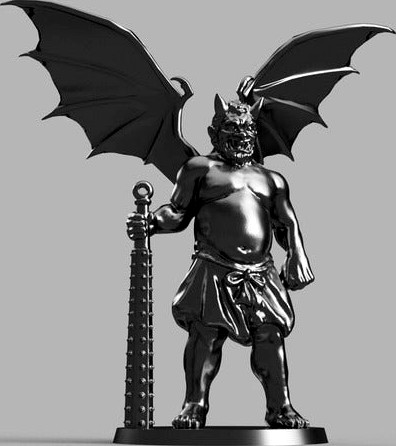 28mm Demon Prince Stand In w/ Wings by vogon_poetry