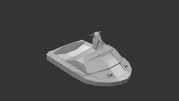 Flash Gordon mostly low poly rocket cycle by ChewieQ