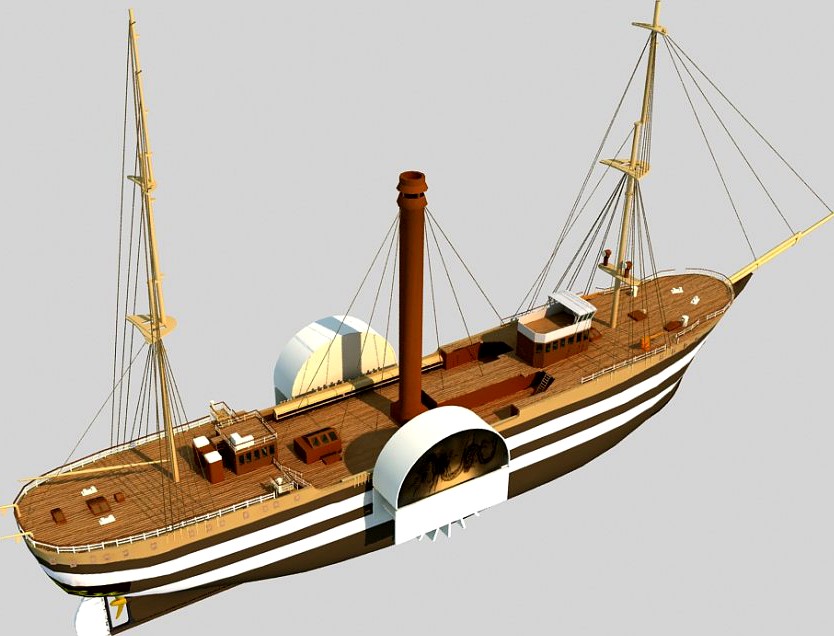 Old Steam Ship3d model