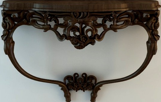 Baroque Wall Hung Console Table3d model