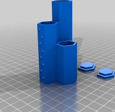 Hexagonal Storage Columns with Lids by sorayagerritsen