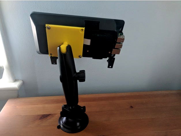 VESA 75mm to RAM "B" (1") ball mount for SmartiPiTouch case by petergrace