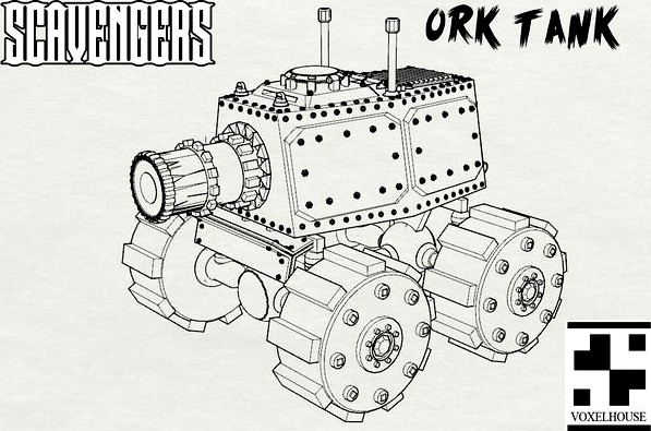 Orc Steam tank V 2.0 for Scavengers Wargame by mgleite