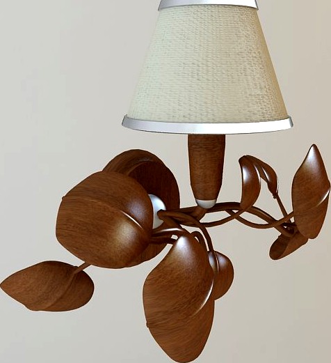 Sconce Lamp with wooden leaves3d model