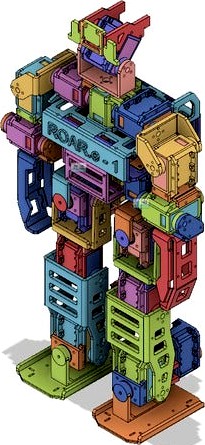 ROAR.e-1 3D printed (ROBOTIS-OP DARwin-OP) Clone with affordable servo by RRamos