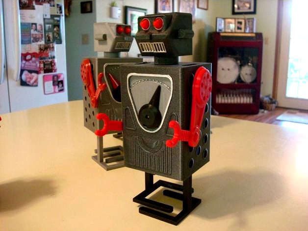 RoBox , 3d printed walking robot, moving Arms, Head and meter. by RobotHut