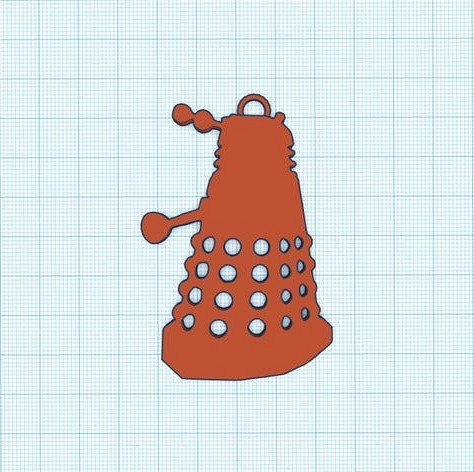 Dalek silhouette keychain by 3dpimp