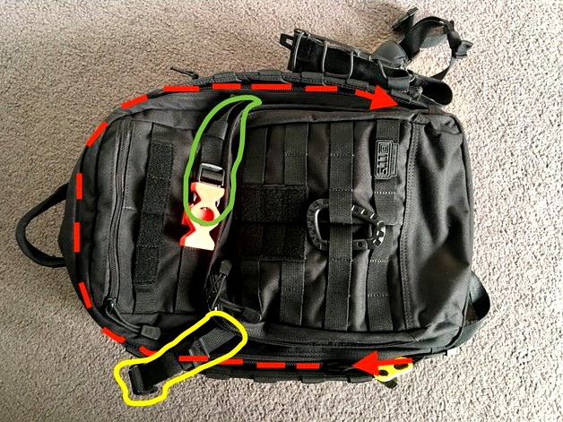 5.11 Rush backpack compression strap adjustment by fns720