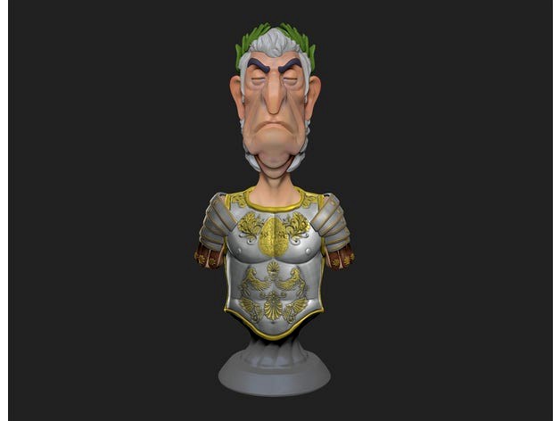 Julius Caesar Bust Chess Piece by vfxforge