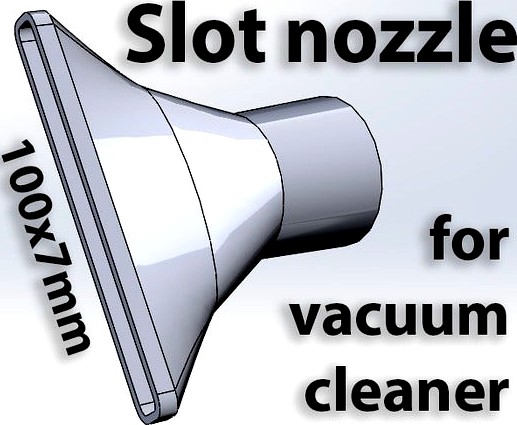 Slot nozzle 100x7mm + 45deg for vacuum cleaner by Dmawzx